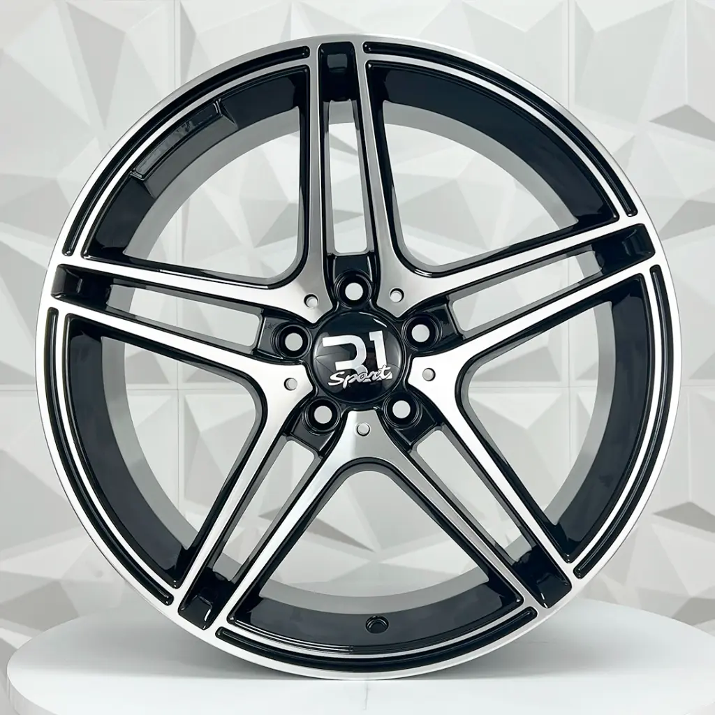 RIN 18X9 5-112 R1 SPORT 1046 MACHINE BLACK ET45 CB66.6