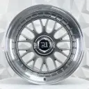 RIN 17X8 4-100/108 R1 SPORT QC1871 HYPER BLACK POLISHED LIP+RIVETS* ET15 CB73.1