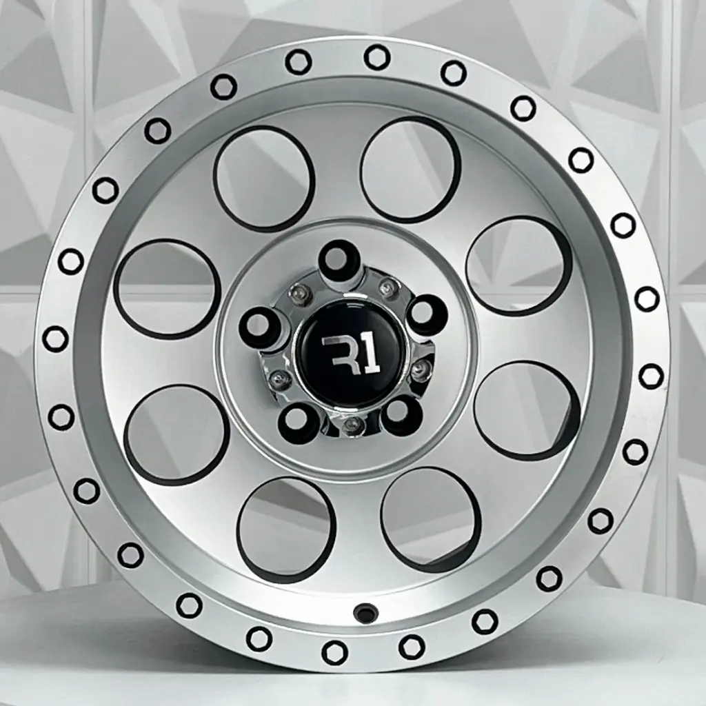RIN 15X10 5-139.7 R1 SPORT QC812 MATTE BLACK MACHINE FACE MACHINE LIP+DOTS* ET-44 CB110