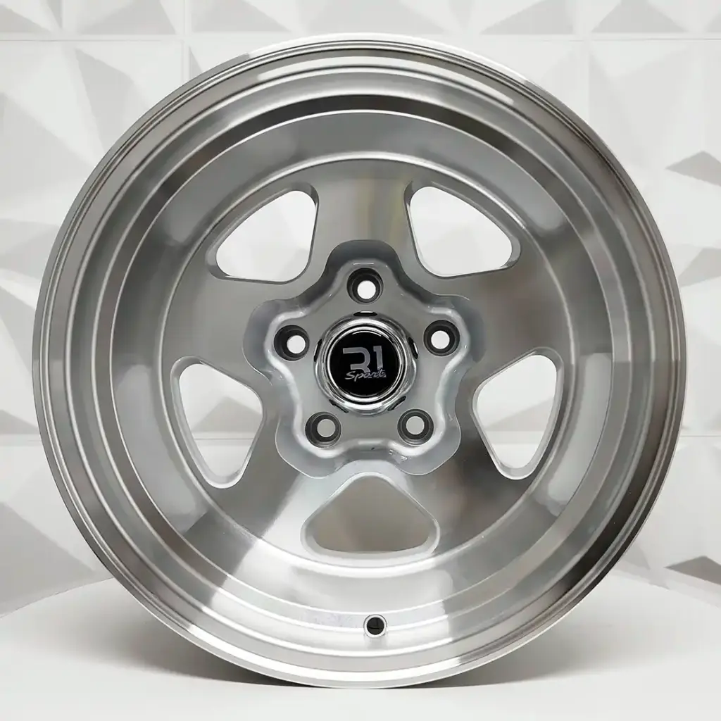 RIN 15X10 5-114.3 R1 SPORT HXX037A SILVER MACHINE FACE MACHINE LIP ET-44 CB71.6